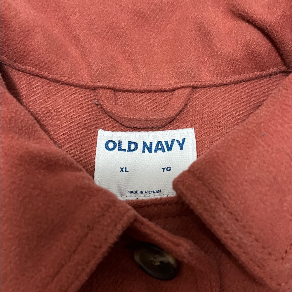 OLD NAVY Utility Shacket Wool Blend Size XL Rust - Picture 5 of 9